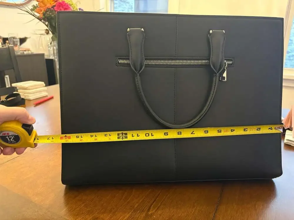CLUCI Women's Vegan Leather Laptop Briefcase 15.6 Inch Business Tote Bag Black